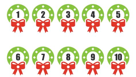 Christmas Wreath Numbers Paperzip