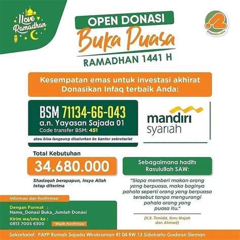 Open Donasi Buka Puasa Ramadhan 1441 H