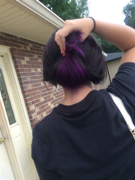 Purple Underneath Blackbrown Underlights Hair Hair
