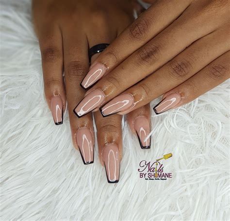 Nude Nails With Black Designs A Trendy New Look For 2023 The FSHN