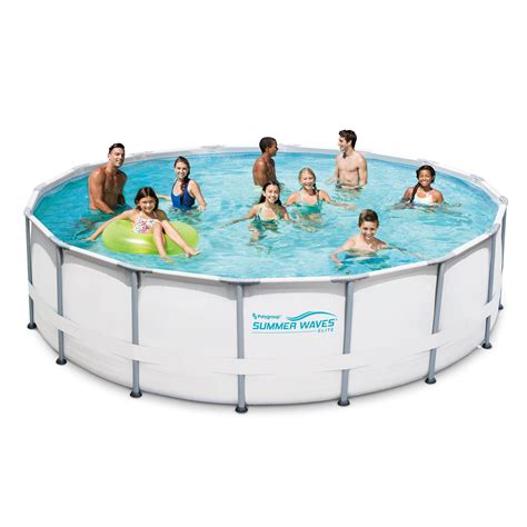 Summer Waves 14ft Elite Frame Pool With Filter Pump Cover And Ladder