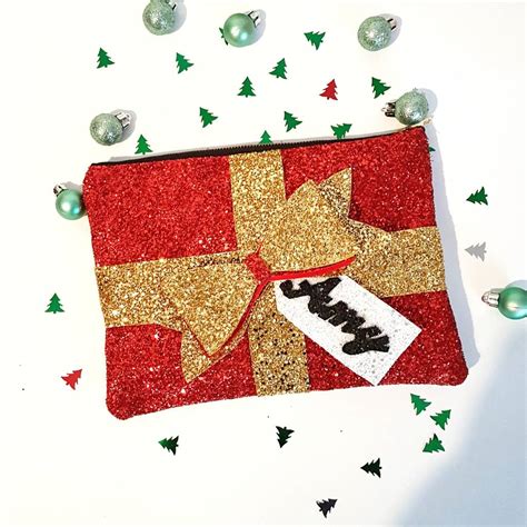 Christmas Present Glitter Clutch Bag By Ggs Pin Up Couture