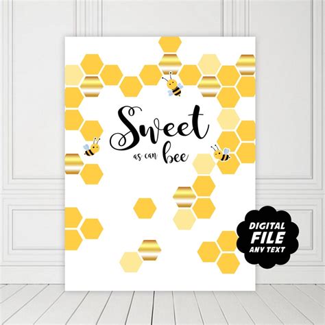 Sweet As Can Bee Backdrop Bumble Bee Party Banner Bee Baby Etsy
