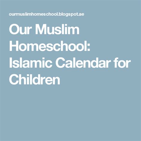 Pin On Islamic Calender Kids