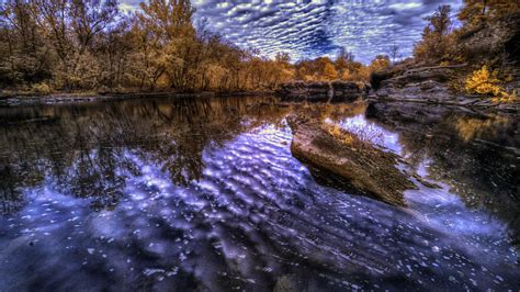 Pennsylvania River Usa Under Patches Of Clouds Hd Nature Wallpapers