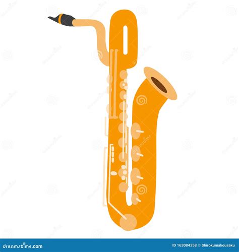 Ilustración De Un Saxofón Baritónico Aislado Sobre Fondo Blanco