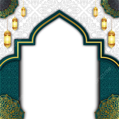 Meraj Un Nabi Islamic Frame With Lantern Ramadan Kareem Arabic Border