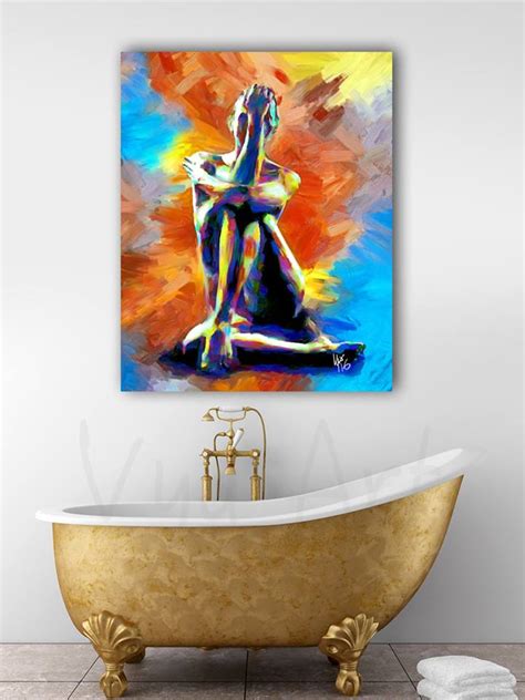 Oil painting art owl shower curtain bath mat toilet cover rug bathroom decor. bathtub-painting - My Site