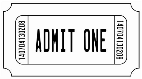 50 Admit One Movie Ticket Template
