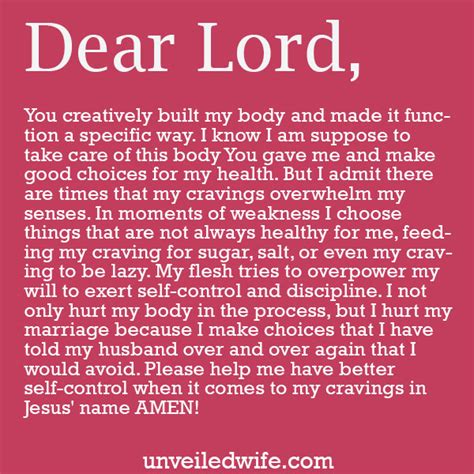 Asian mature wife takes care of hubby 3. Prayer: Self-Control With Cravings