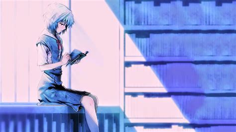 Wallpaper Window Anime Blue Hair Neon Genesis Evangelion Ayanami