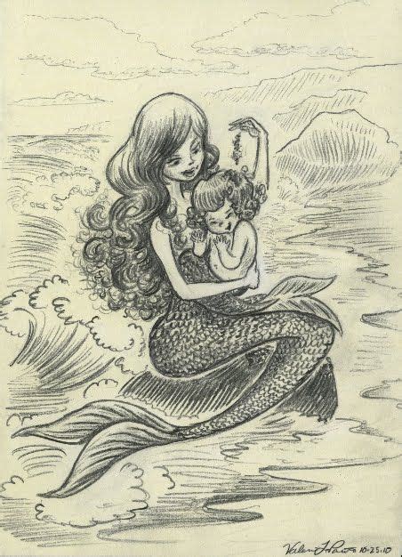 Mermaid Mom And Baby Mermaid Drawings Mermaid Art Mermaid Tattoos