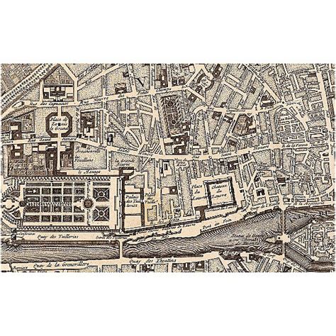 Buy Vintage Map Of Paris 1742 Old Map Of Paris France Restoration