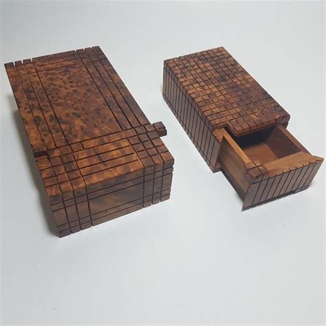 Two Difficult Puzzle Boxes With Different Ways To Open Etsy Wooden