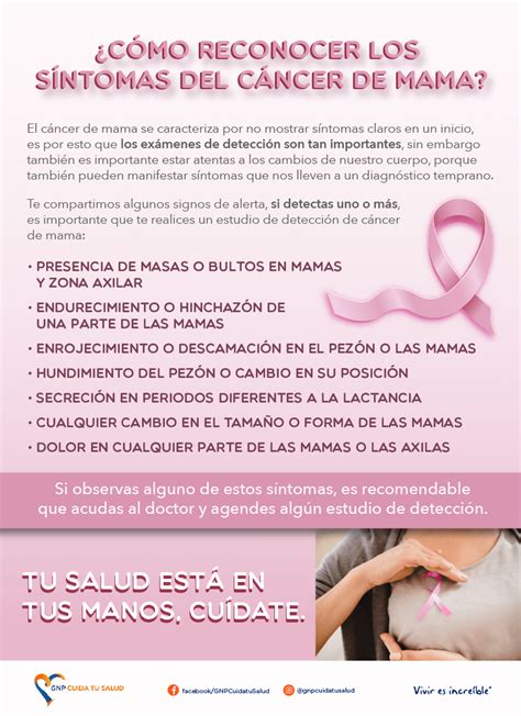 Cómo reconocer los síntomas del cáncer de mama GNP cuida tu Salud