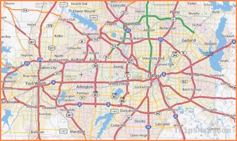 Dallasfort Worth Map Travel Map