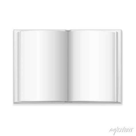 Realistic Detailed 3d White Blank Open Book Template Mockup Fotomural