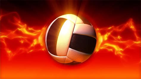 Black White Volleyball In Fire Background Hd Volleyball Wallpapers Hd