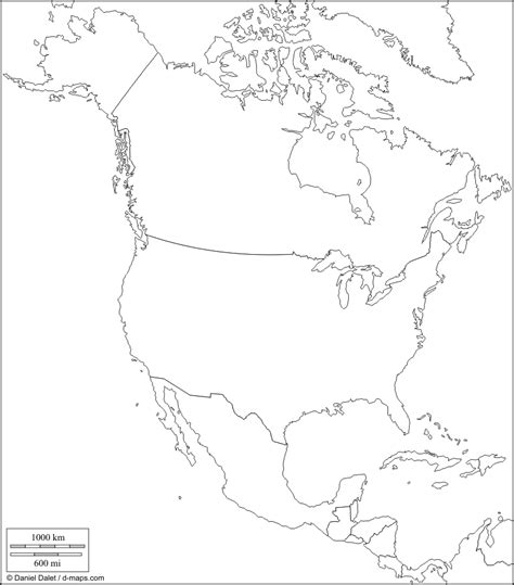 Printable Blank Map Of North America Calendar Printable