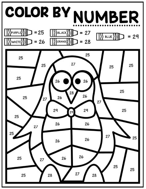 Paint By Numbers Winter Coloring Pages