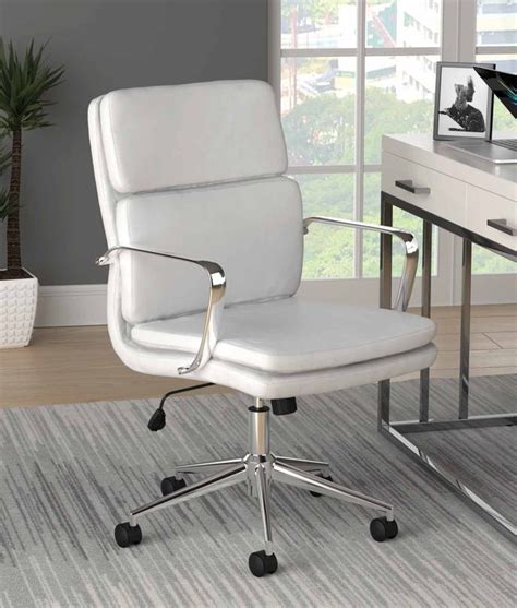 Coaster® White Standard Back Upholstered Office Chair Jarons