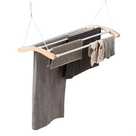 Crank the clothes drying racks up to the ceiling and let the laundry finish drying up out of the way. Rebrilliant Extendable Ceiling Wall-Mounted Drying Rack ...