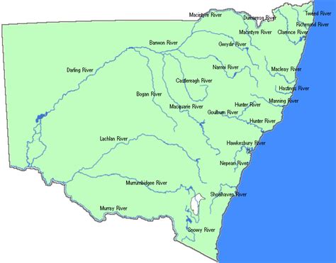 Map Of Main Rivers Of Nsw Source Department Of Lands Panorama Ave