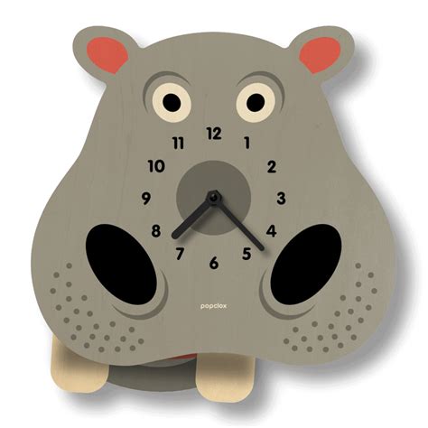 Hippo Pendulum Clock Popclox Wall Clocks For Kids