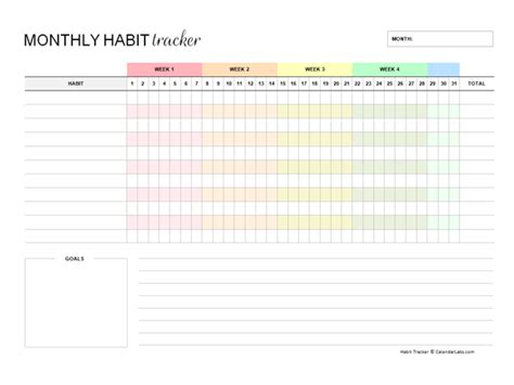 Daily Habit Tracker Printable Free