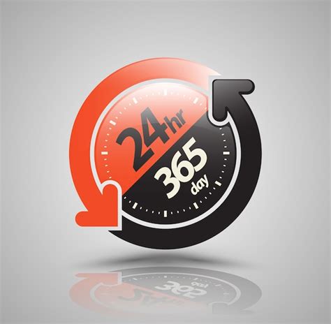 24 Horas 7 Y 365 Días Con Iconos Para Banner De Servicios Vector Premium