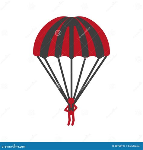 Paratrooper Flying With A Parachute Skydiving Parachuting Extreme