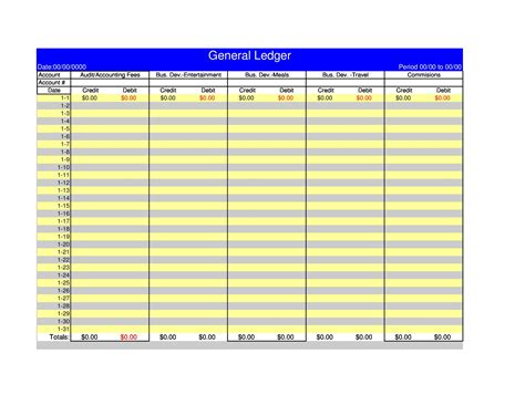 38 Perfect General Ledger Templates Excel Word Templatelab