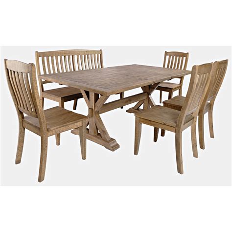 Jofran Carlyle Crossing 6 Piece Dining Table And Chair Set Jofran