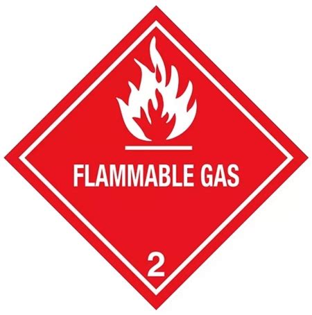 Class 2 FLAMMABLE GAS DOT Shipping Labels