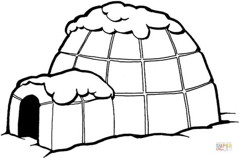 Igloo coloring page | Free Printable Coloring Pages