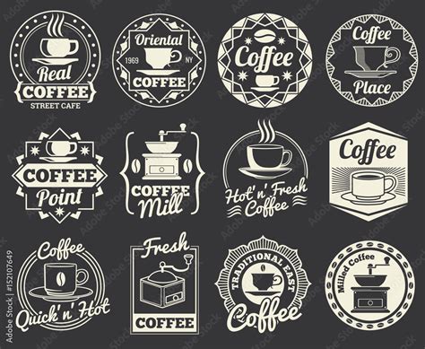 Vintage Coffee Shop And Cafe Logos Badges And Labels Vector De Stock