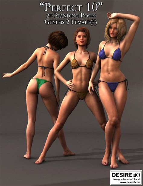 Desire FX 3d Models Perfect 10 Standing Poses For Genesis 2 Female S