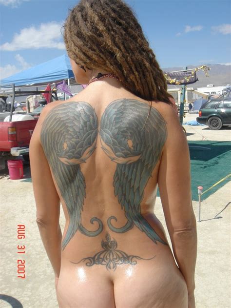 Interesting Tattoos And Butt At Burning Man Nudeshots Cloud Hot Girl