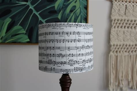 Musical Notes Music Manuscript Lampshade Black Notes On Etsy