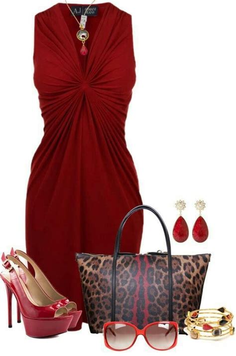 Red And Leopard Fashion Classy Outfits Fashion Outfits