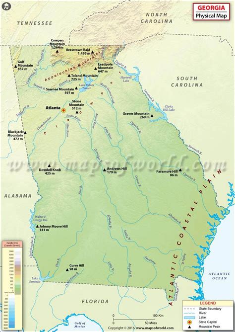 Georgia Landforms Map