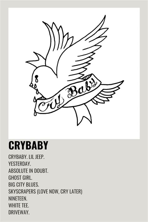 Lil Peep Crybaby Music Poster Minimalist Music Minimalist Poster