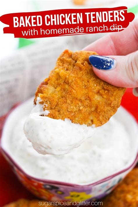 Baked Chicken Tenders With Homemade Ranch Dip Domajax