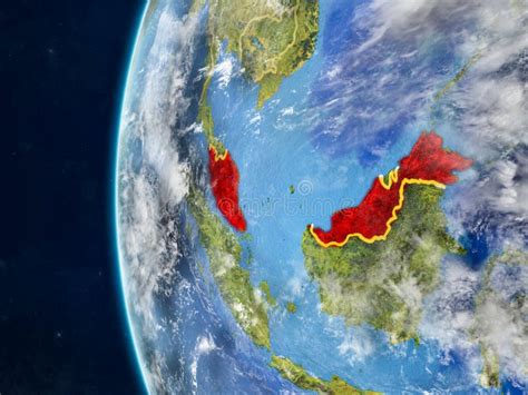Malaysia On Globe From Space Stock Illustration Illustration Of