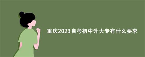 重庆2023自考初中升大专有什么要求 哔哩哔哩