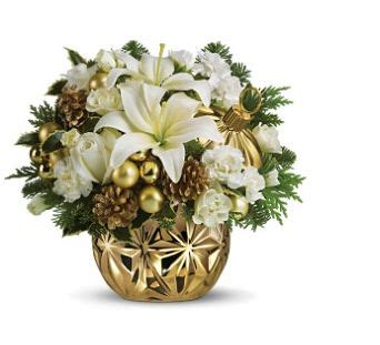 Whether you're looking to buy artificial flowers online or get inspiration for your home, you'll find just what you're looking for on. White and gold Christmas centerpiece.JPG