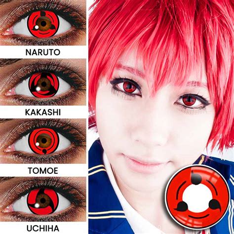Pair Cosplay Naruto Shippuden Anime Hatake Kakashi Kamui Eyes Contact