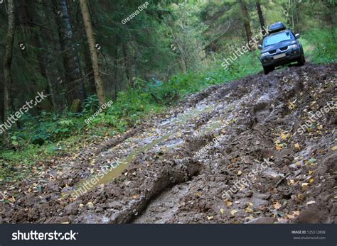 Off Road Action In The Forest 4x4 Mud And Vehicle Stock Photo