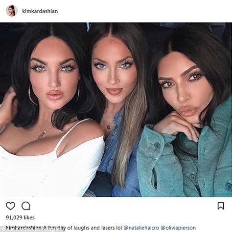 Kim Kardashian Poses With Look Alikes Natalie Halcro And Olivia Pierson