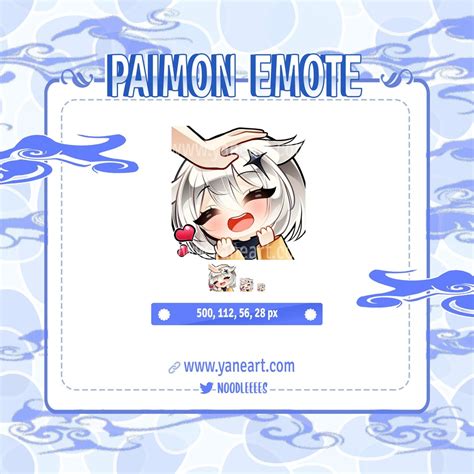 Genshin Impact Paimon Pat Emote Twitch Discord Emotes Anime Video Game Digital Art Etsy